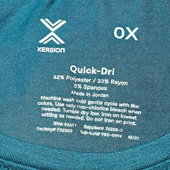 Xersion Teal Exercise Tank Top - Size 0X - Picture 2 of 6
